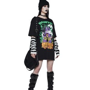 🎃👻 SPOOKY HAUNTED HOUSE LONG TOP 🎃👻
